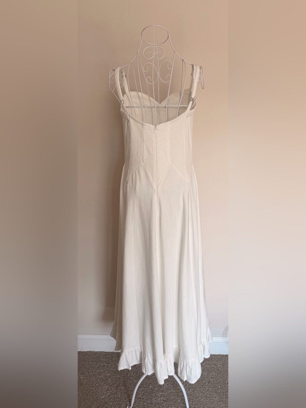 Free People White Spaghetti-Strap Maxi Dress with Sweetheart Bodice - Picture 10 of 13